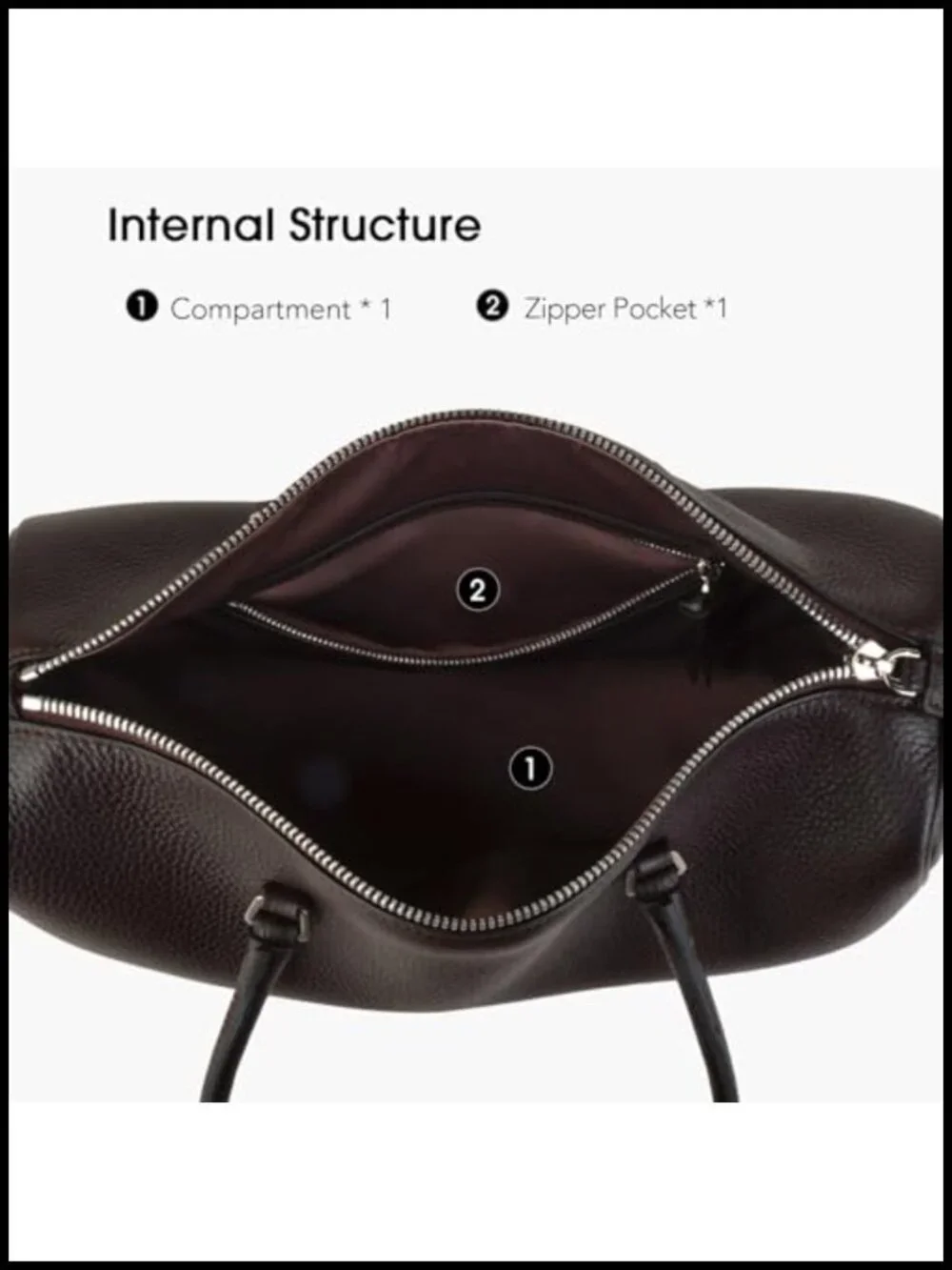 Premium Full-Grained Leather Hobo Handbag with Top Handle Barrel Design